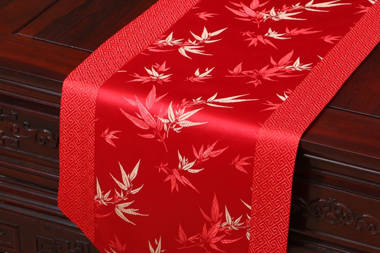 230x33 Cm Long Bamboo Chinese Silk Brocade Table Runner Decorative