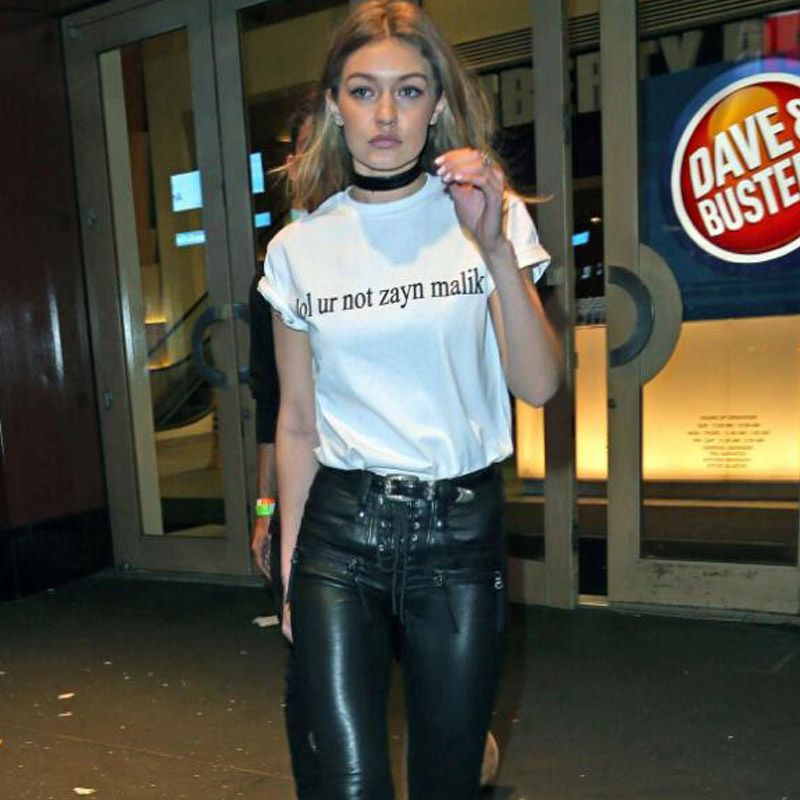 Gigi Hadid T Shirt Letter Print Ur Not Zayn Malik Fashion T Shirt Tops Neck T Shirts T Shirts Only From Marryone 2881 Dhgatecom