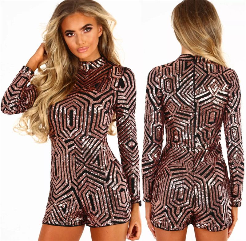 sequin short jumpsuit