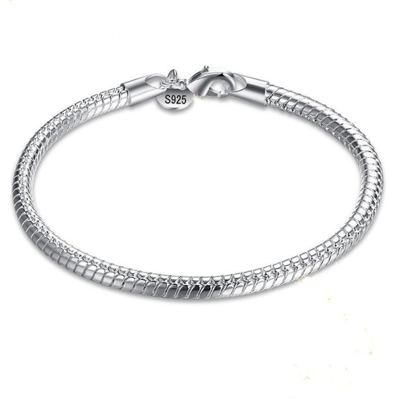 Flor 925 Pulsera De Hueso De Serpiente De Plata Pulsera De Flor 925 Pulsera De Hueso De Serpiente De Plata Pulsera De
