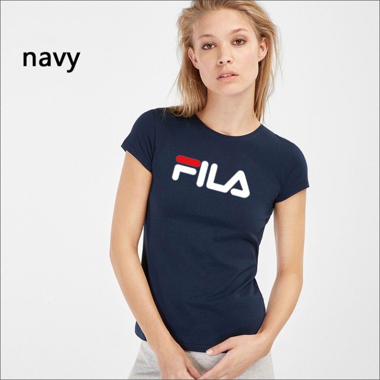 Couple Women Fila T Shirts For Lovers Women Men Couples Clothing