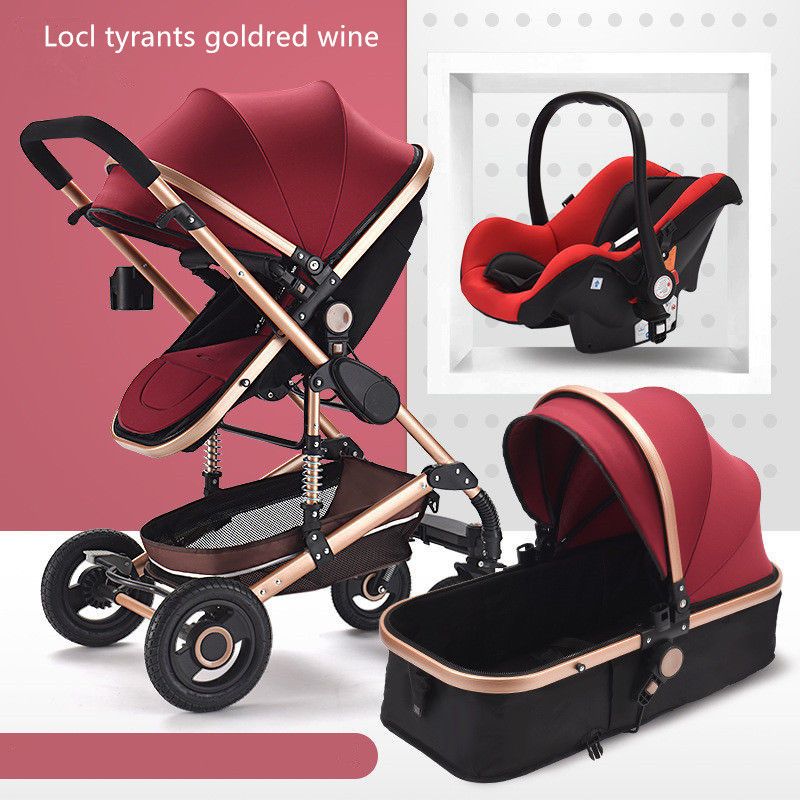 luxury baby stroller 3 in 1 with car seat