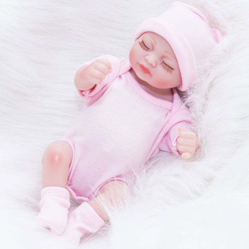 Handmade Reborn Bath Silicone Vinyl Pink Clothing Girl Doll Toy Gift 10inches