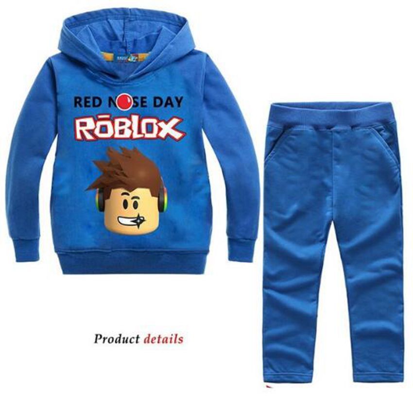 2020 New Roblox Cartoon Kids Clothes Set Casual Long Sleeve T - roblox hoodie t shirt red