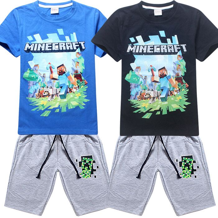 2019 Roblox Kids Clothes T Shirt Shorts Childrens Sets Kids - 2018 new roblox minecraft cartoon childrens clothing casual our world boys girls kids t shirt baby 6 14year