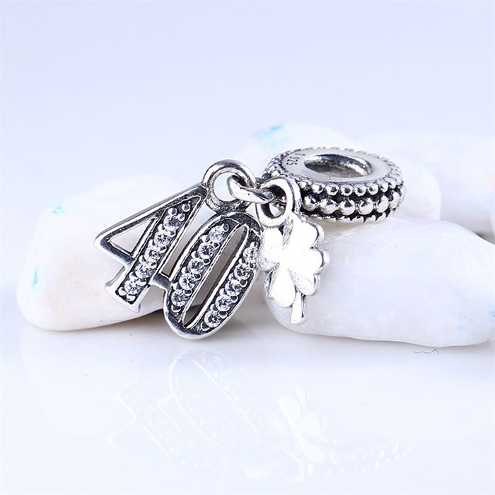 2020 40 Years Of Love Dangle Number Charms Authentic S925