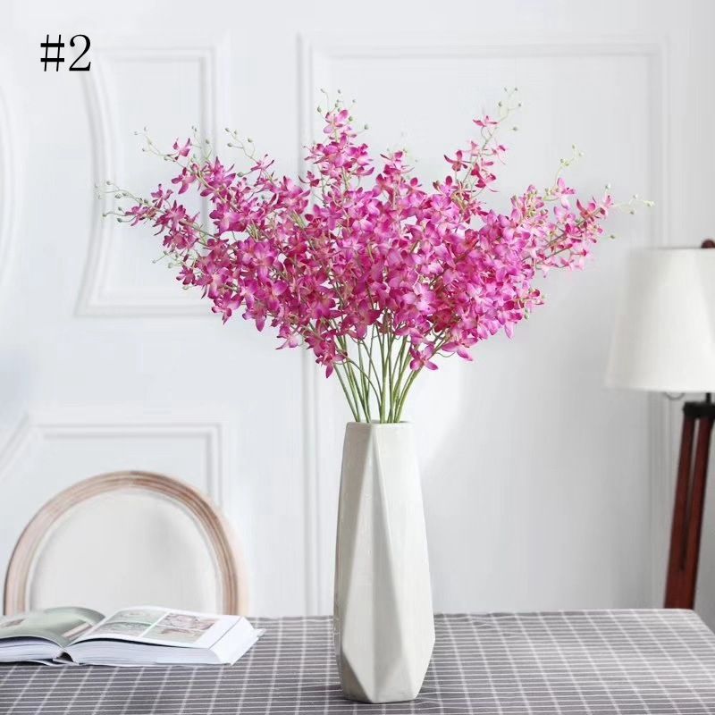Flor falsificada altamente silmulada cattleya orquídea elegante vaso de  chão vaso grande flor artificial casa espaço
