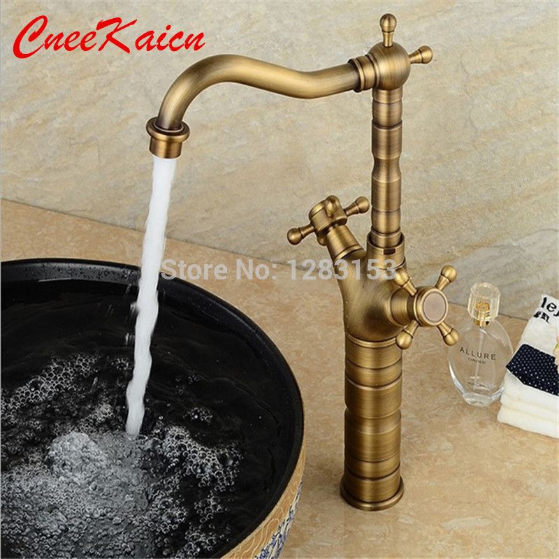 2020 Cneekaicn Brass Antique Bathroom Wash Basin Faucet Single