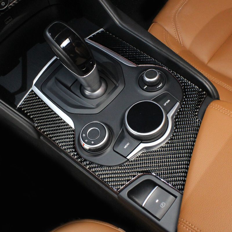 TongSheng Carbon Fiber Style ABS Chrome Center Console Decoration Frame Trim Cover for Alfa Romeo Giulia Stelvio 2016-2018 TongSheng Carbon Fiber Style ABS Chrome Center Console Decoration Frame Trim Cover for Alfa Romeo Giulia Stelvio 2016-2018