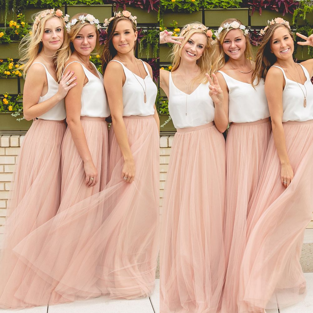 long tulle skirts for bridesmaids