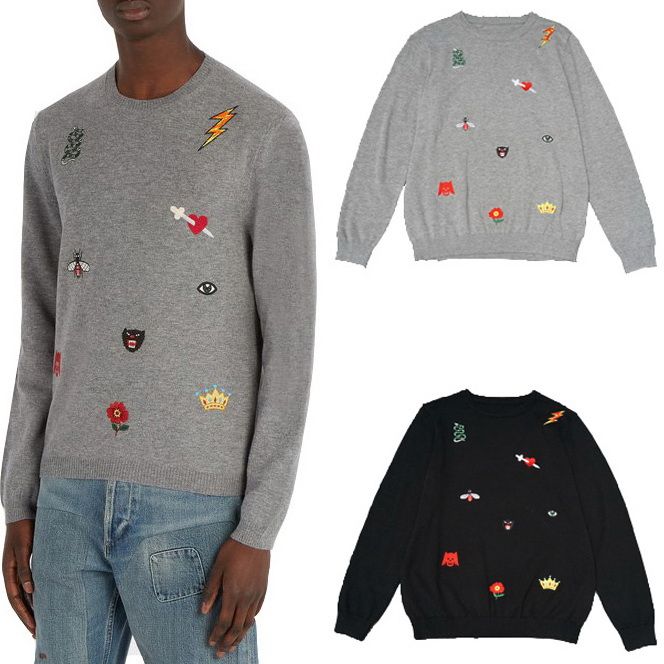 mens embroidered sweater
