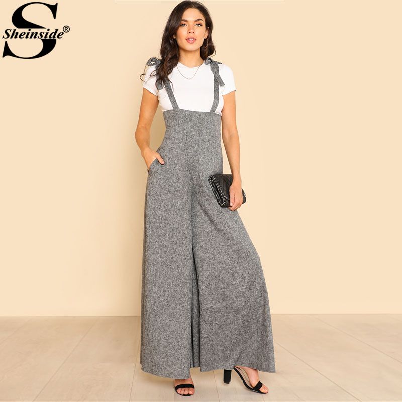 grey wide leg jumpsuit