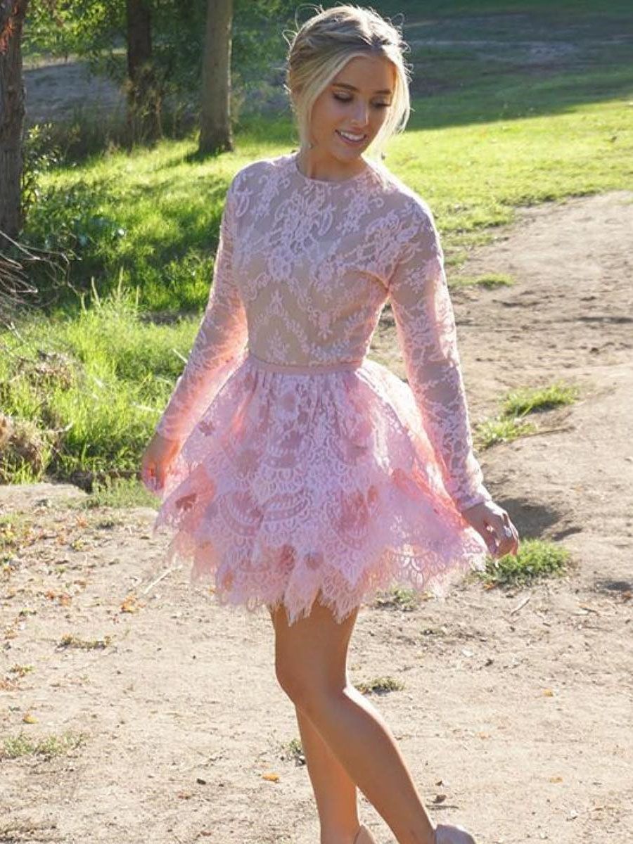 Lace Short Homecoming Dresses Long 