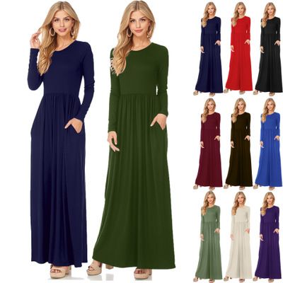 long sleeve maxi dress in store