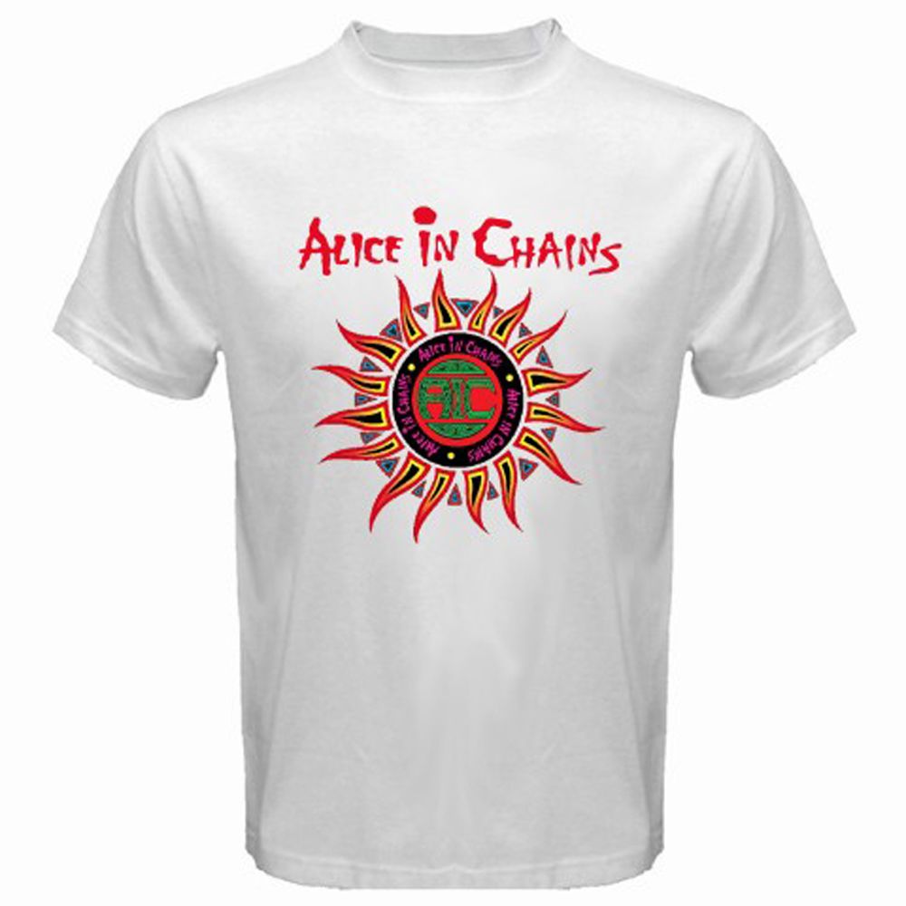 New Alice In Chains Sun Logo Rock Band Men/'s White T-Shirt S M L XL 2XL 3XL