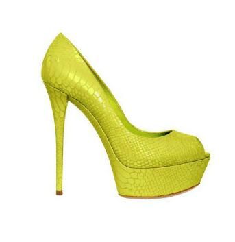 neon yellow high heels