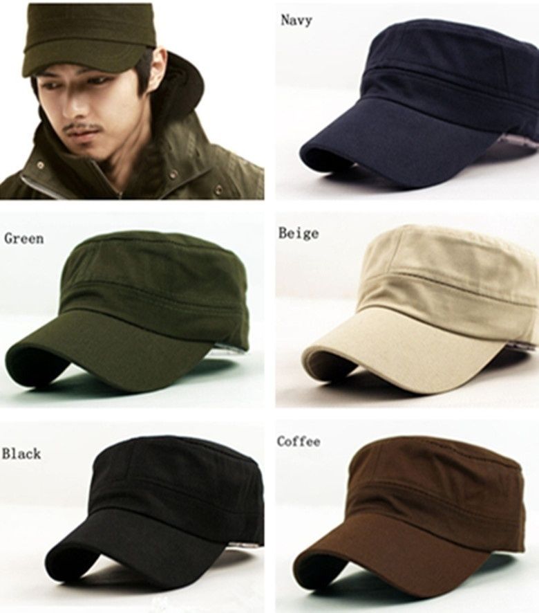 Womens Mens Classic Plain Vintage Army Military Cadet Style Caps Outdoor Hats