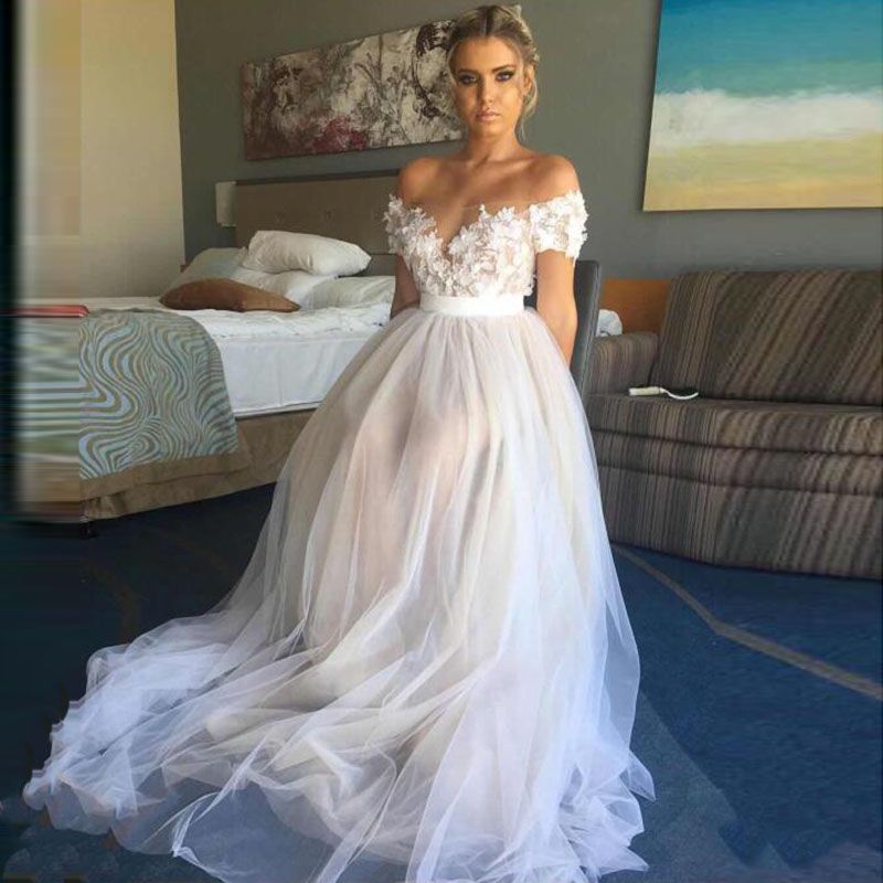 Boho wedding dress for large bust Clearance