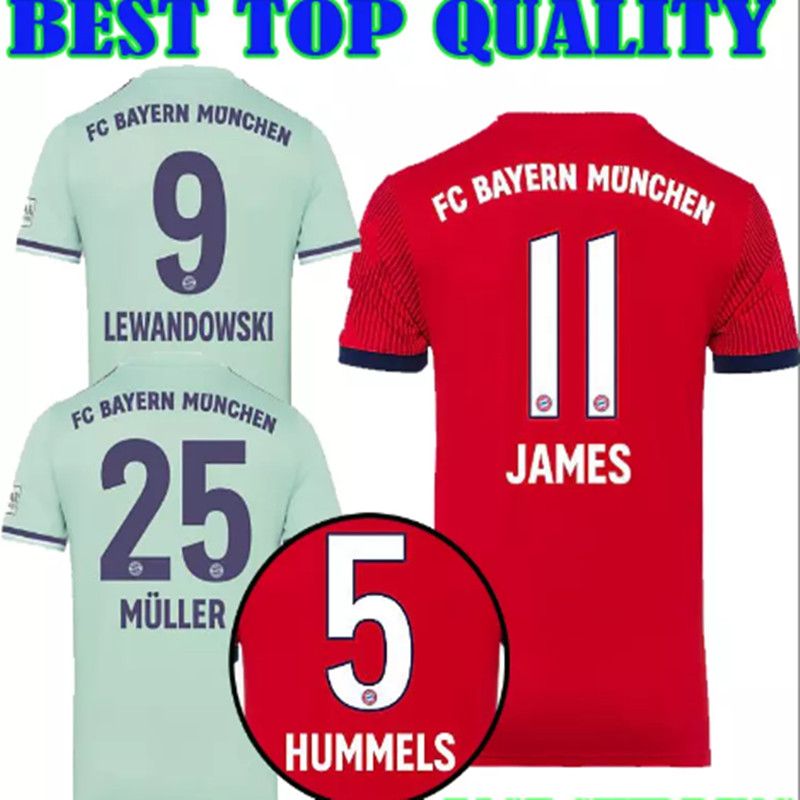 Grosshandel Top Thailand Fc Bayern Munchen Trikot 11 James Rodriguez Fussballtrikot 2018 2019 9 Lewandowski 25 Muller Kimmich 18 19 Hummels Fussballtrikot Von Dadavid12278 12 Auf De Dhgate Com Dhgate