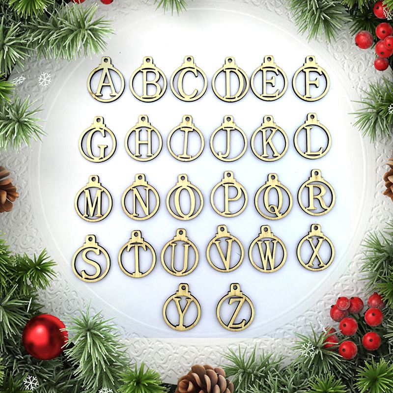 2020 Wooden Letter Ornaments A To Z Alphabet Letters Christmas Festive Gift Packing Tags Laser Wood Gift Bag Decoration From Sjnp05 1 81 Dhgate Com