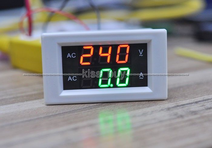 Voltmetro Blu-Blue AC 100~300V 0-100A LED Ampere Meter Display digitale Voltmetro di corrente a due fili
