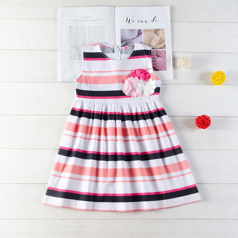 pink and white striped sundress