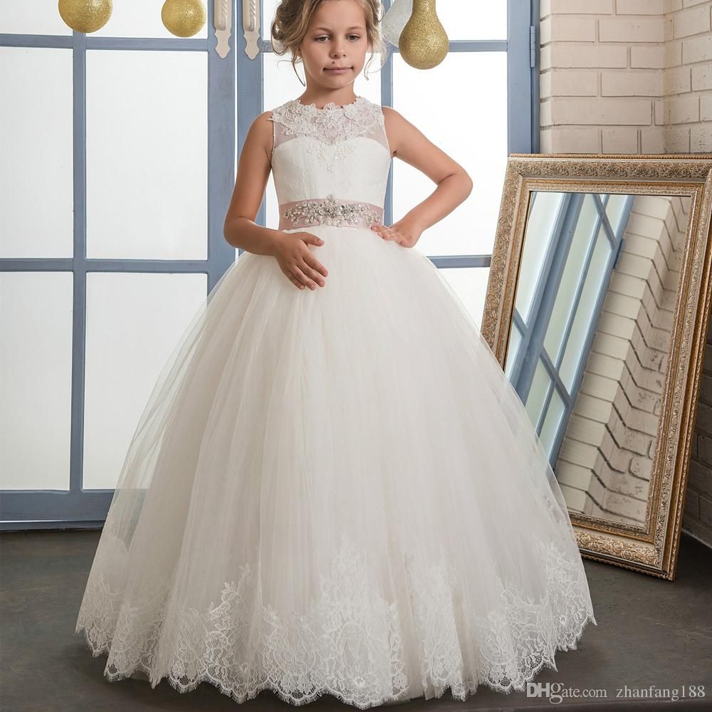 Holy Communion Dresses Beaded Pink 