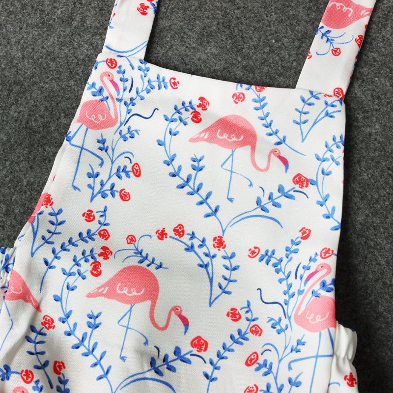Bird Flamingos Infant Baby Boys Girls Crawling Clothes Sleeveless Rompers Romper Jumpsuit Black