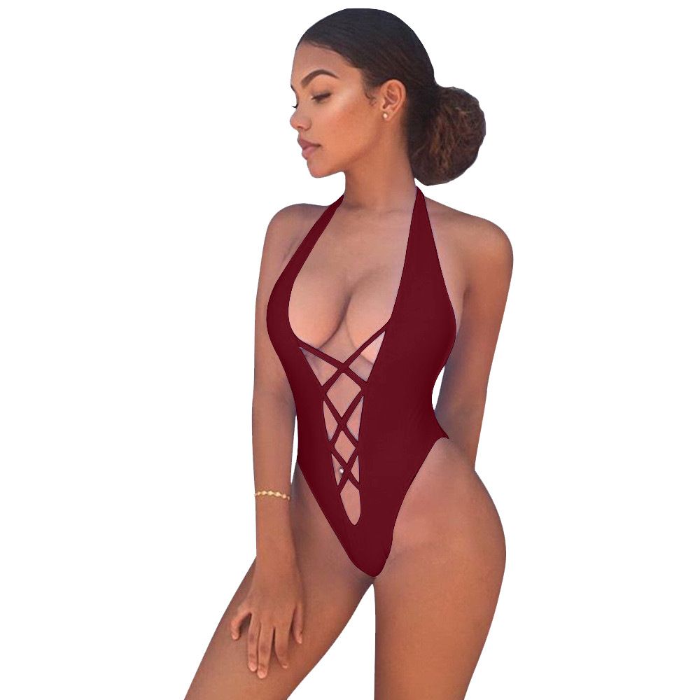 2020 Wholesale 2018 Halter Ladies Swimwear One Piece Swimsuit