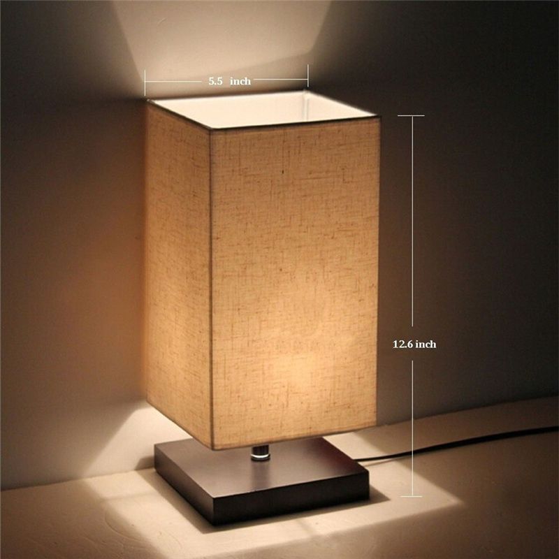 Bedside Table Lamp Minimalist Solid Wood Table Night Light Bedside Desk