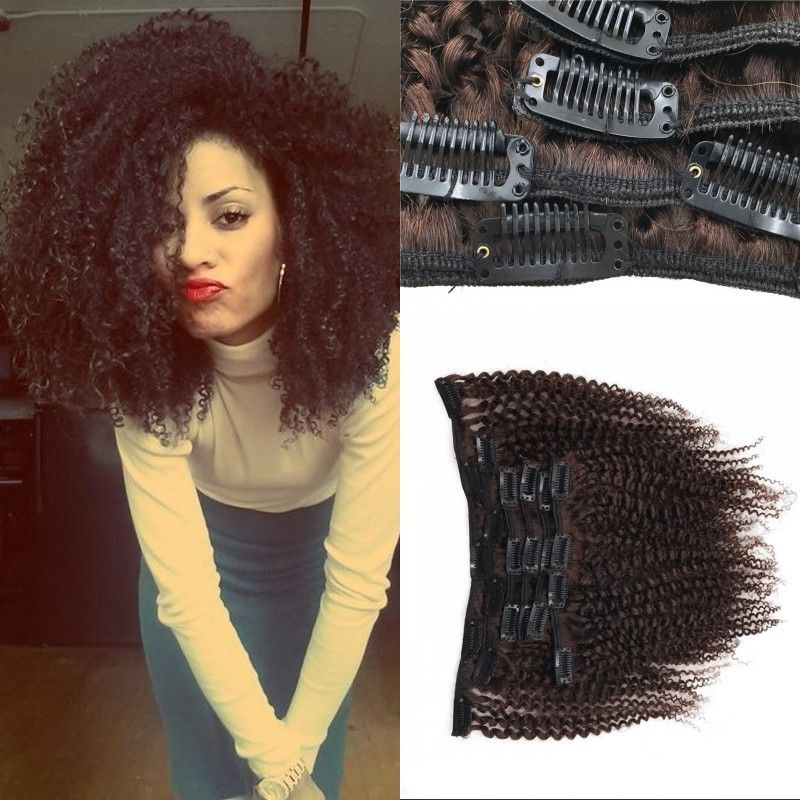 Brazilian Kinky Curly Clip In For African American Clip In Human