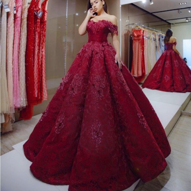 red evening gown