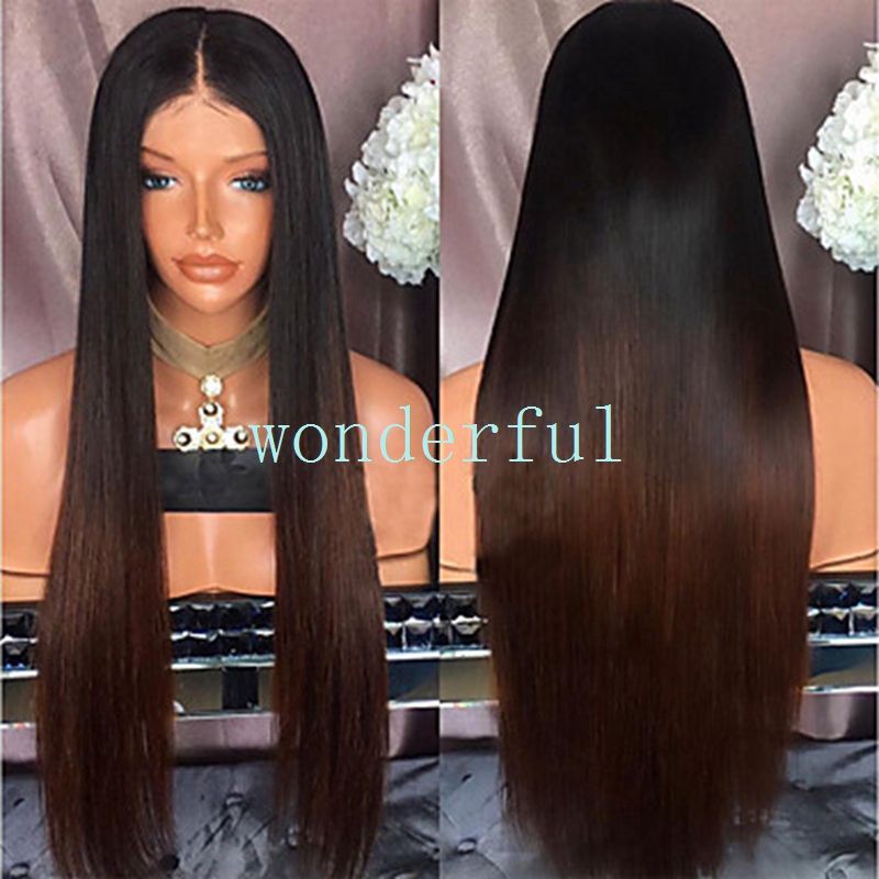 Reborn Doll Supplies Straight Dark Brown Wig 48 CM Head Size Looks Real Hair