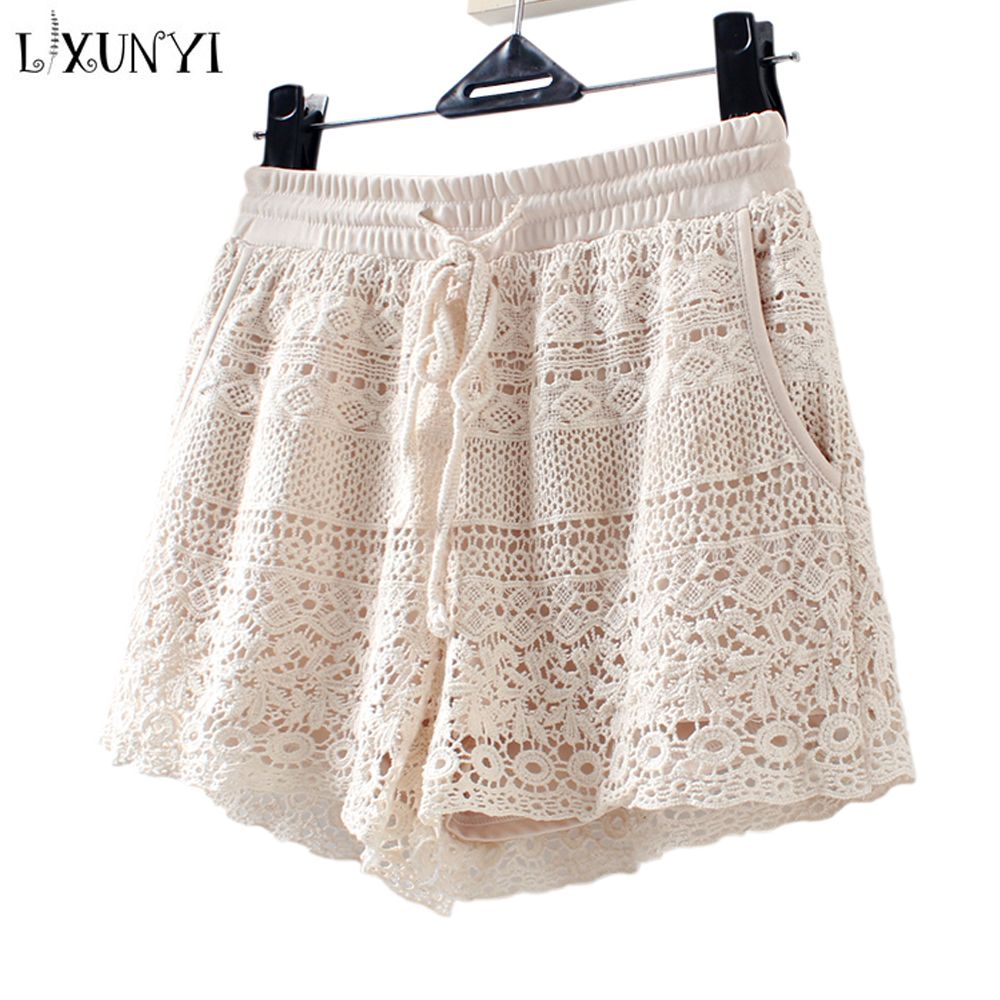 white lace shorts