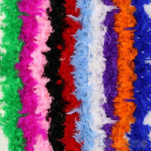 Multicolor 2M Party Feather Boa Strip Fluffy Craft Costume Fancy Dress Wedding