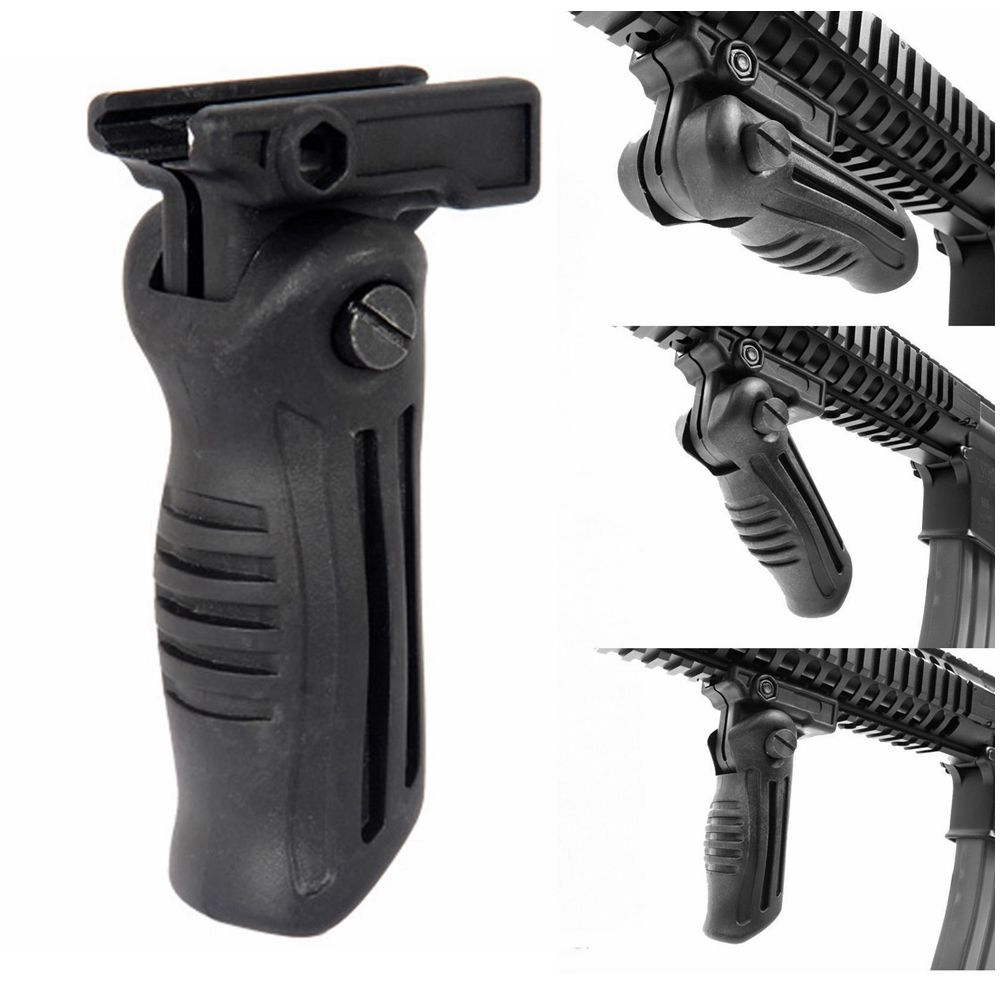 100% Brand New Tactical Black Folding Foregrip for Airsoft 20mm 