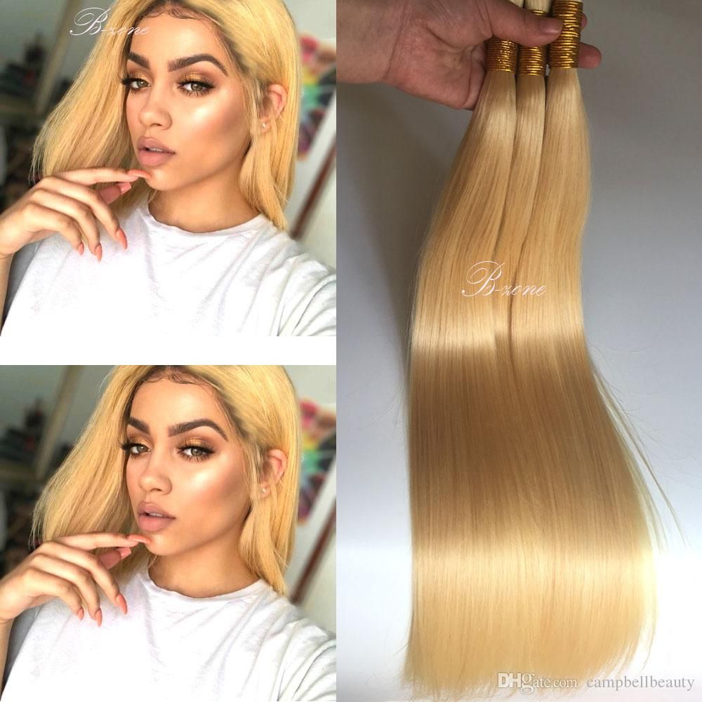 613 Blonde Remy Hair Straight Human Hair Weave 10 30inch 100g