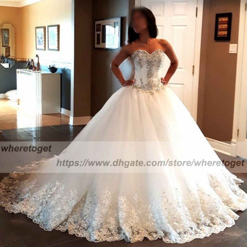 wedding dresses with bling corset