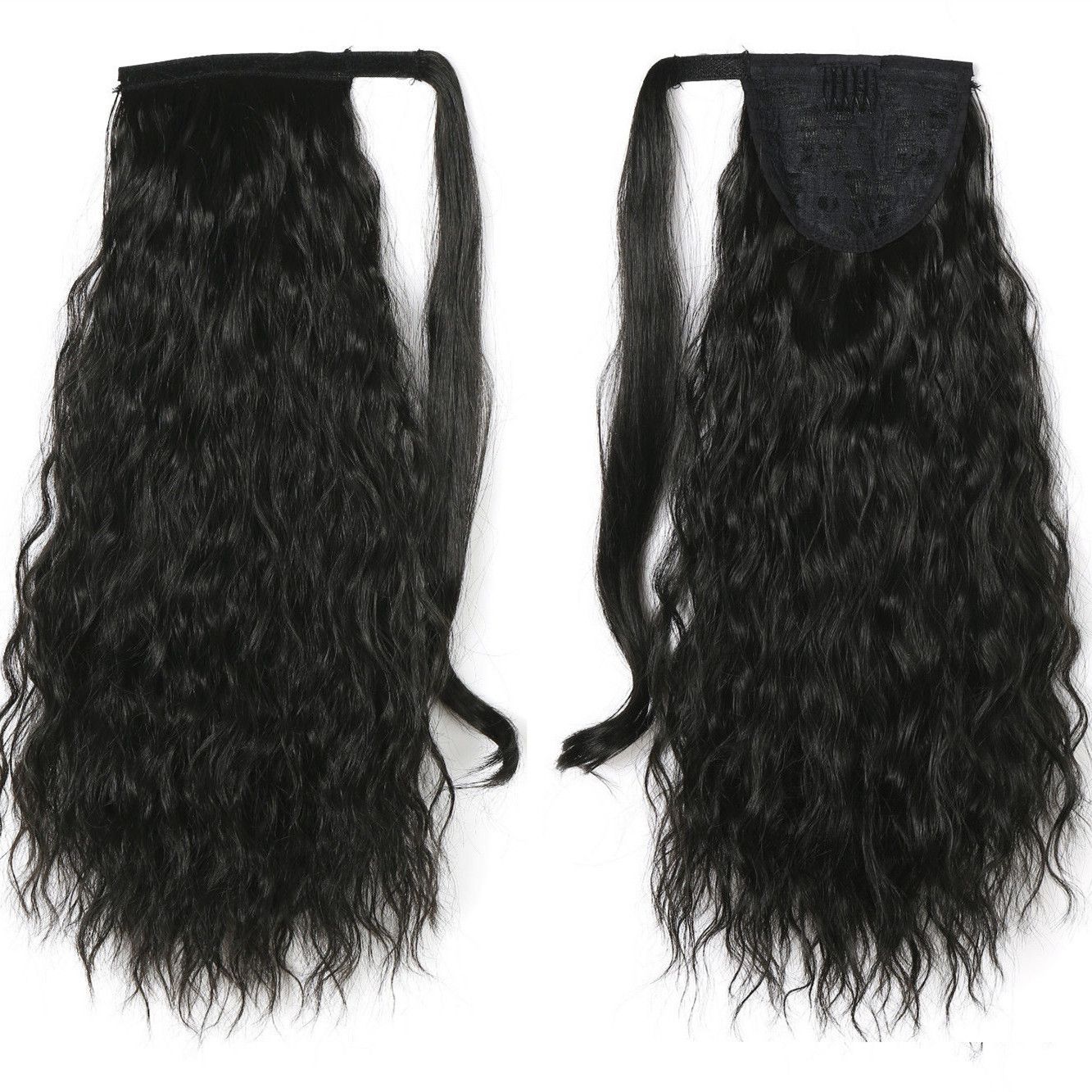 Corn Curly Hair Strap On Type Ponytail Braided Hiphop Coil Corn Medium Hair Receiving Human Hair Can Be Ironed Or Dyed 120g Real Hair Hairpieces