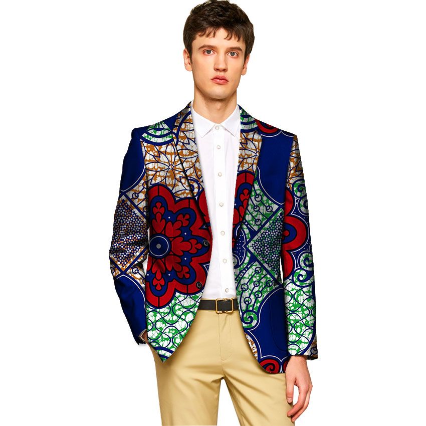 Acheter Costume Dashiki Pour Hommes Veste Blazers à Imprimé Africain Pour Modèle De Fête Mariage Homme Imprimé Rétro Vêtements Africains Sur Mesure