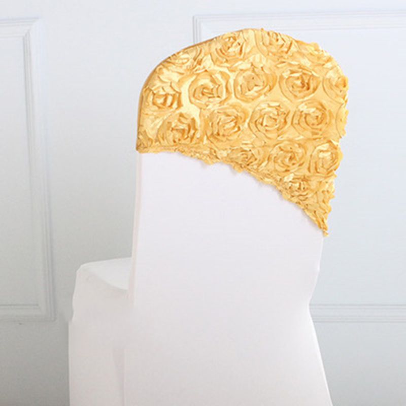 Elegant Rose Flower Chair Cover Cap Chair Sash Sashes For Wedding