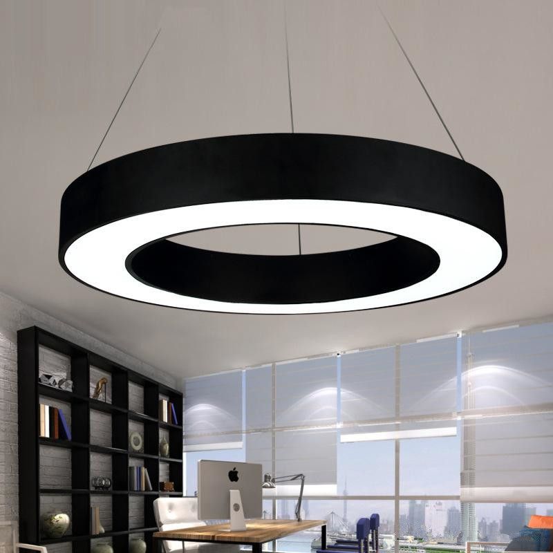 Modern Office Led Circle Pendant Lights Round Suspension Hanging