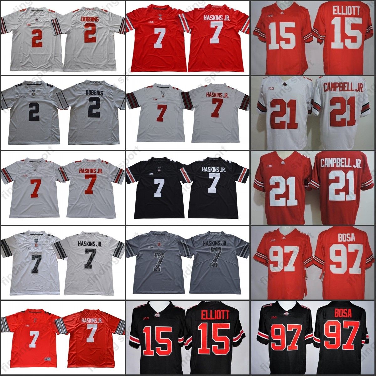 2020 NCAA Ohio State Buckeyes College Football Jerseys 2 JK Dobbins 7