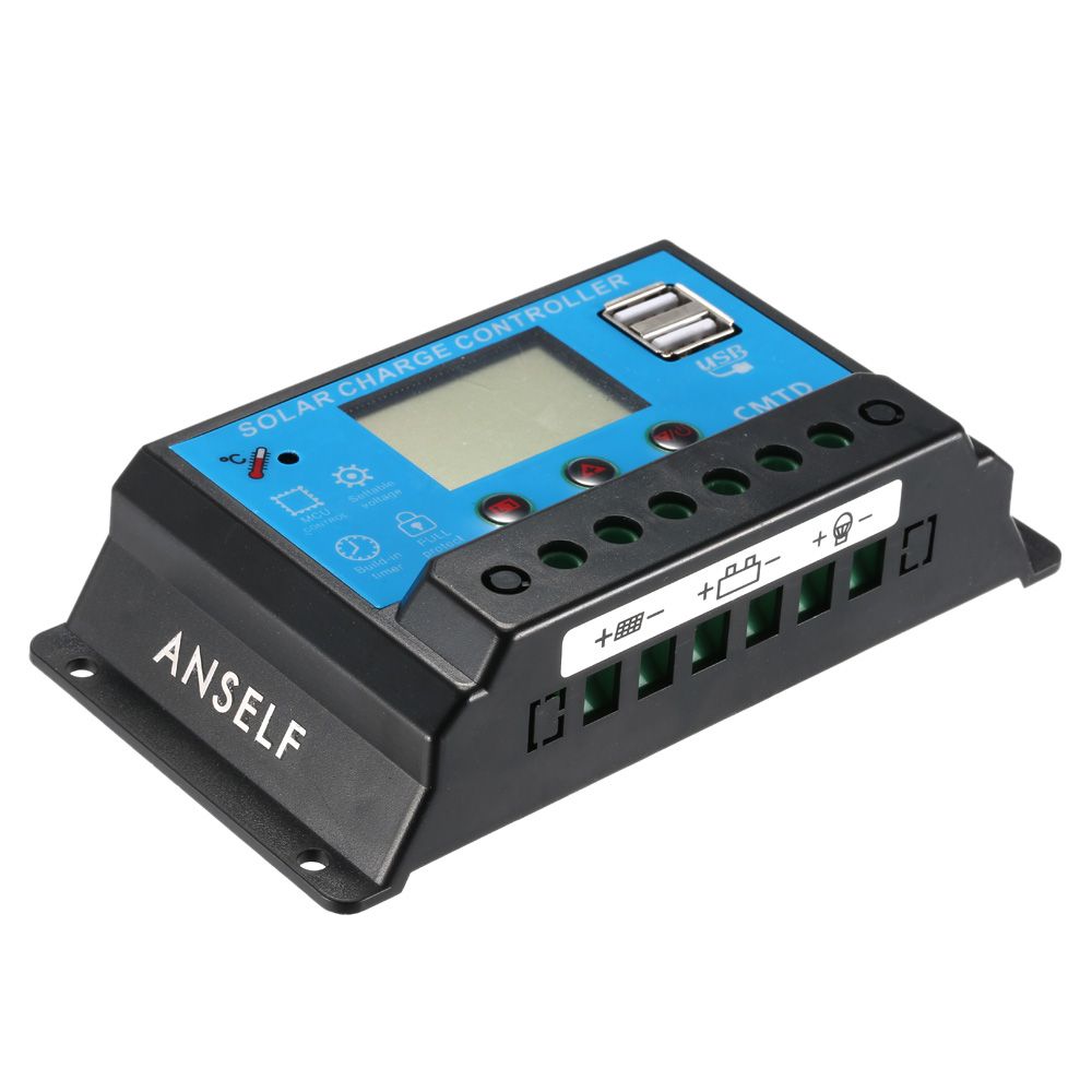 Controlador de carga solar LCD Pantalla LCD DUAL USB PWM Parámetro automático Controlador de carga solar LCD Pantalla LCD DUAL USB PWM Parámetro automático