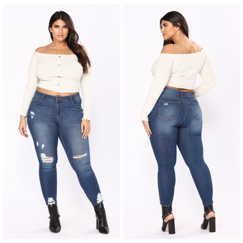 Compra Pantalones Vaqueros Femeninos De Talla Grande 2L 7XL Nuevos Estilos  De Mujer, Estilos De Europa Y América, Pantalones Rasgados, Pantalones  Vaqueros, Pantalones, Pantalones, Pantalones, Pantalones De Mujer Barato |  Entrega Rápida