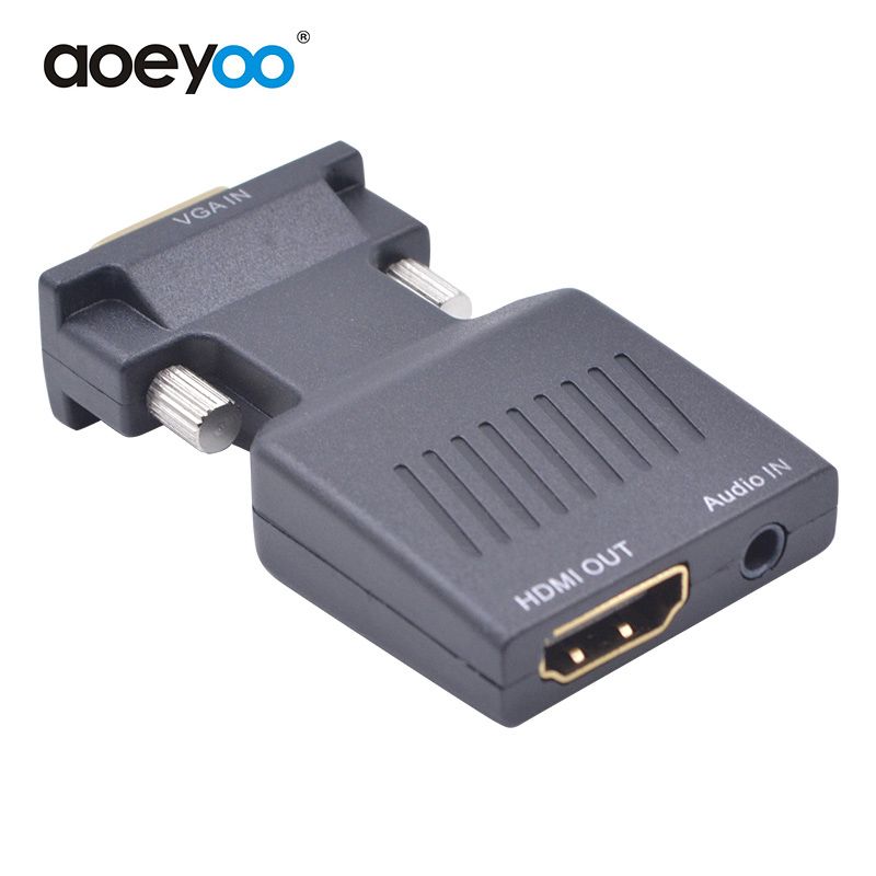 satin al aoeyoo converter hdmi vga donusturucu erkek disi vga 3 5mm kulaklik arabirimi hdmi donusturucu adaptoru 1080p hdtv lcd icin tl45 09
