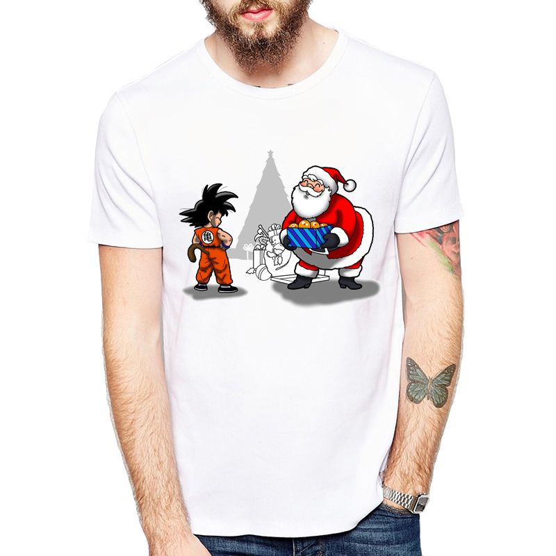 Feliz Navidad Camiseta Nueva caricatura Diseño de Santa Claus Camiseta Goku / Rick Impreso manga corta Camisetas Feliz Navidad Camiseta Nueva caricatura Diseño de Santa Claus Camiseta Goku / Rick Impreso manga corta Camisetas