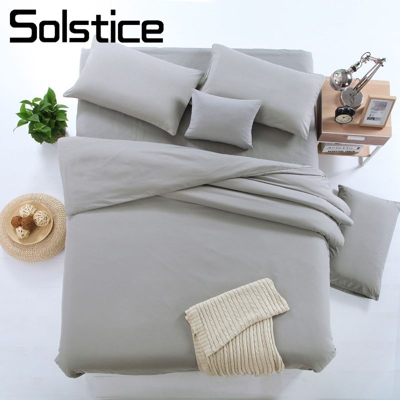 Solstice Home Textile Solid Gray Brief Bedding Set Boy Kid Adult