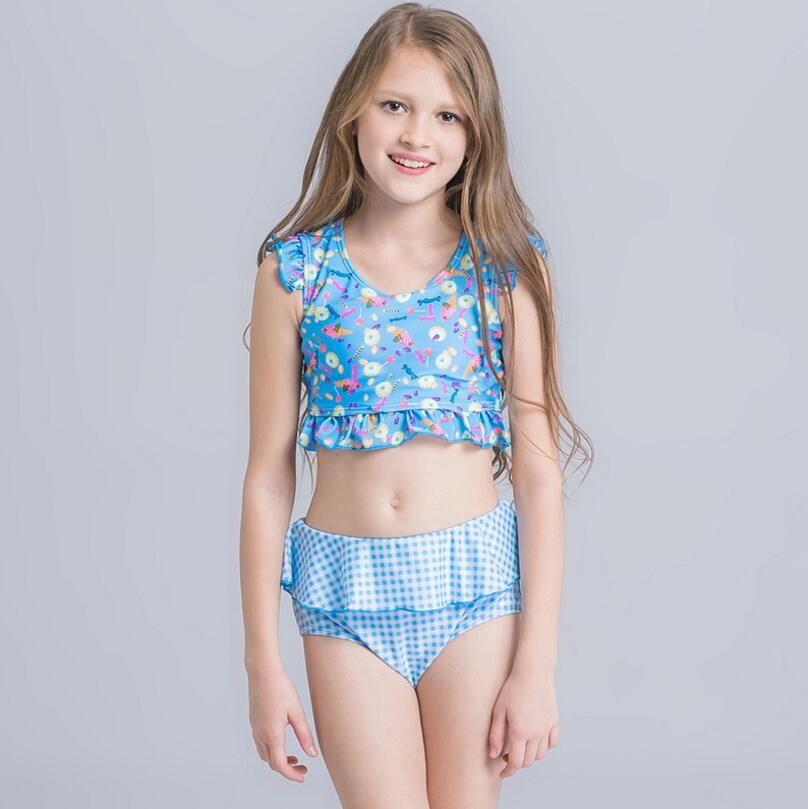 girl in blue swimsuit