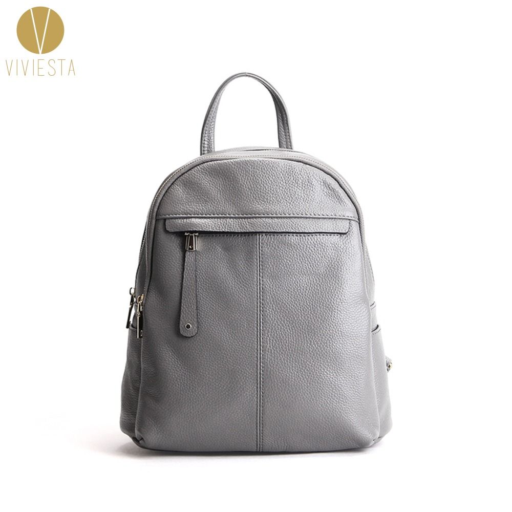 black leather zip backpack